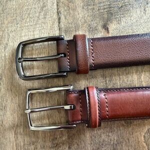 Cole Haan and Perry Ellis Brown Leather Belts (set), size 34